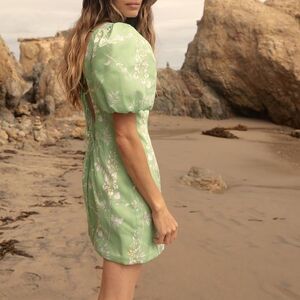 Damaris Bailey La Paz Green floral Wisteria mini Dress Large